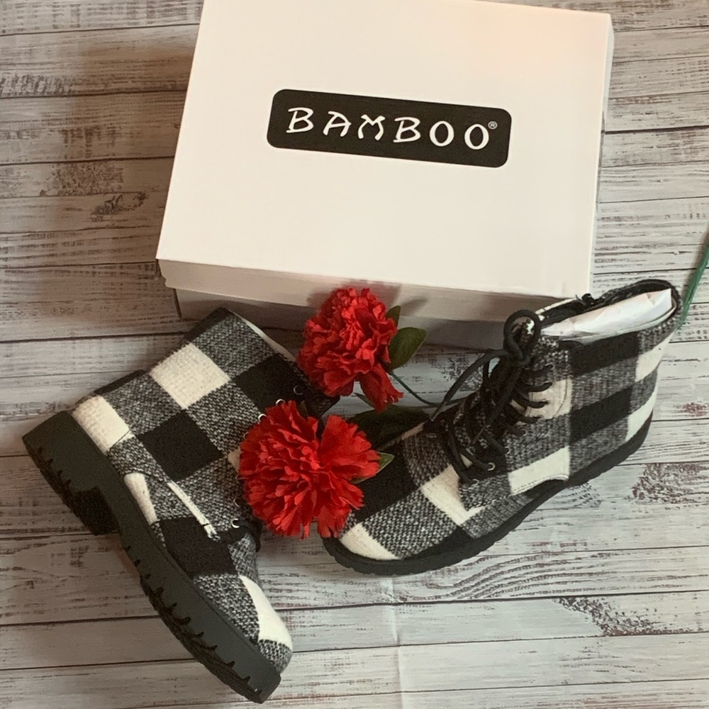 Buffalo Plaid Combat Boots